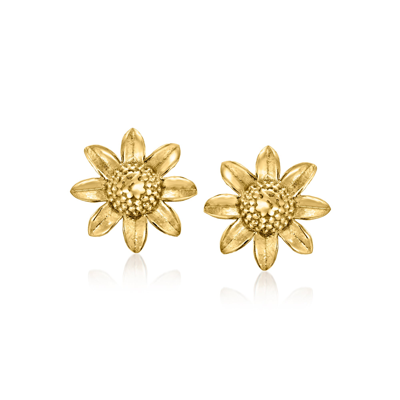 Rs Pure By Ross-simons 14kt Yellow Gold Sunflower Stud Earrings