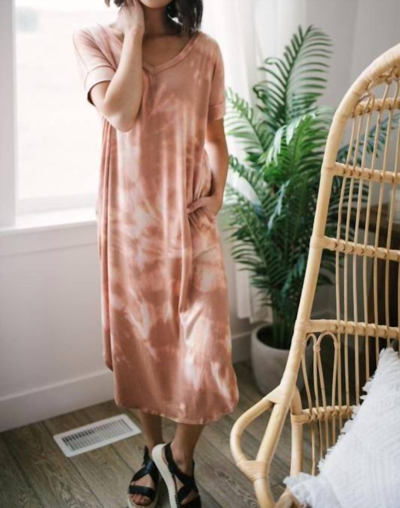 Zenana Ray Of Light Tie Dye Dress In Eggshell In White