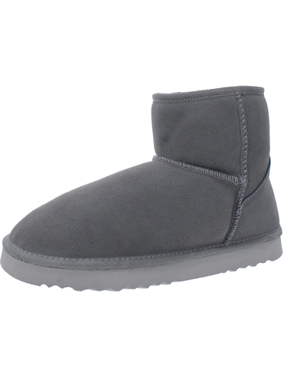Nature Wind Womens Faux Fur Lined Comfortable Booties In Grey