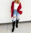 Blakeley Fall Lola Cardigans In Magenta Red In Multi