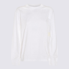 Alexander Wang Crewneck Long Sleeve Waffle Knit Top In White