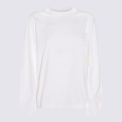 Alexander Wang Crewneck Long Sleeve Waffle Knit Top In White