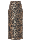 GANNI ANIMAL PRINT LONG SKIRT SKIRTS BROWN