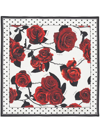 Balmain Roses And Polka Dot Scarf In White