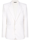 Dolce & Gabbana Single-breasted Stretch Wool Jacket In White