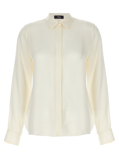 Theory Classic Fitted Shirt, Blouse White