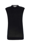 Sportmax Women Sleeveless Wool And Silk Top In Black