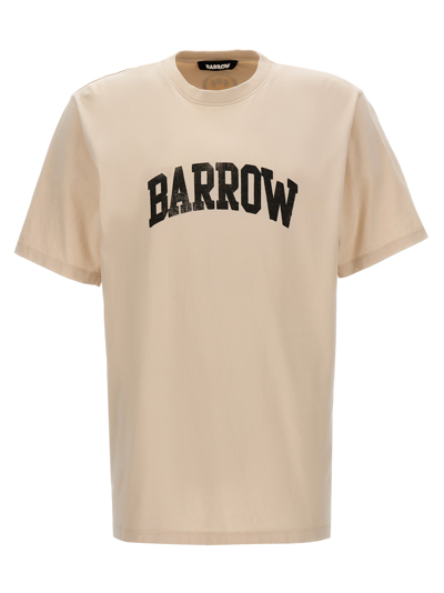 Barrow Logo Print T-shirt Beige In Brown