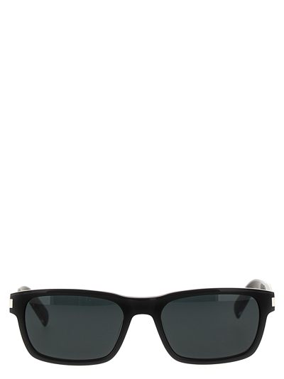 Saint Laurent Sl 662 Sunglasses Black In 001 Black Crystal Black