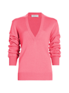 Michael Kors Women's Cashmere Ruched-sleeve Sweater In Geranium