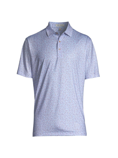 Peter Millar Men's Crown Sport Dazed And Transfused Performance Jersey Polo Shirt In White Lavender