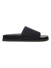 Vince Men's Del Rey Leather Slide Sandals In Night Blue Suede