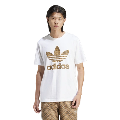 Adidas Originals Mens  Mono T-shirt In White/brown