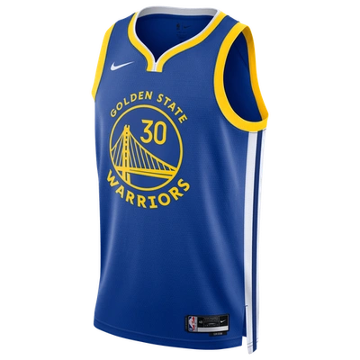 Nike Golden State Warriors Icon Edition 2022/23  Men's Dri-fit Nba Swingman Jersey In Blue/yellow