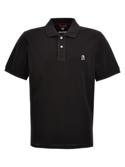 Parajumpers Logo Patch Polo Shirt In Black