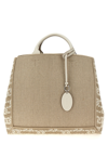 TOD'S LOGO CANVAS SHOPPING BAG TOTE BAG