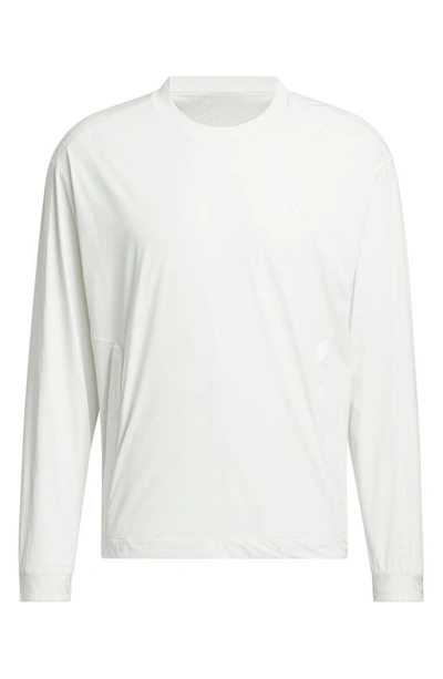 Adidas Golf Ultimate365 Tour Wind.rdy Golf Sweatshirt In White/ Crystal Jade