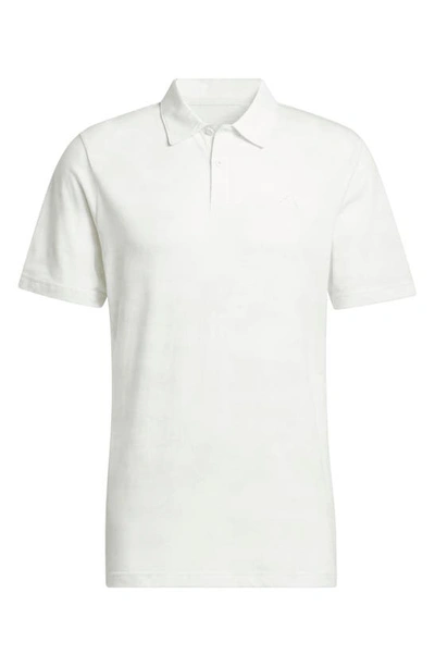 Adidas Golf Go-to Piqué Polo In White/ Crystal Jade