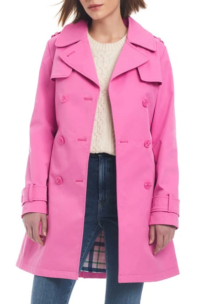 Kate Spade Water Resistant Double Breasted Trench Coat In Echinacea Flower