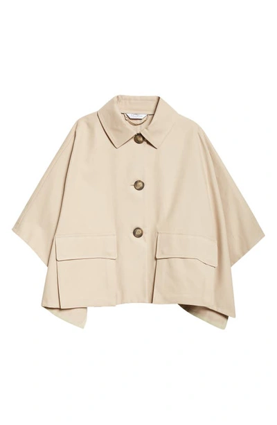 Max Mara Fred Cotton Cape In 002 Sand