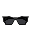 Saint Laurent Women's Lignes Pointues 54mm Cat-eye Sunglasses In Black Dark Grey