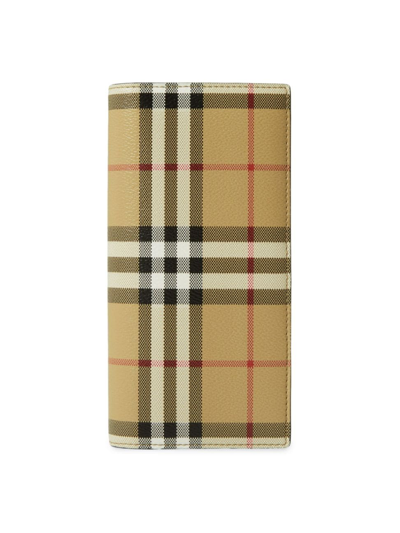 Burberry Check Continental Wallet In Archive Beige