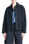 Vince Utility Poplin Zip-front Jacket In Coastal