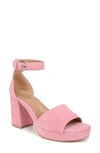 Naturalizer Pearlyn Platform Dress Sandals In Flamingo Pink Suede