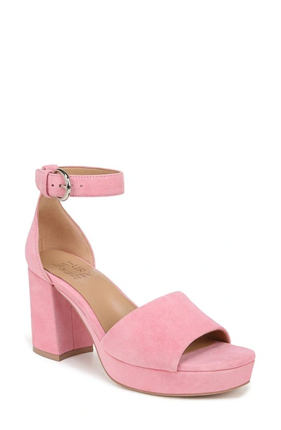 Naturalizer Pearlyn Platform Dress Sandals In Flamingo Pink Suede