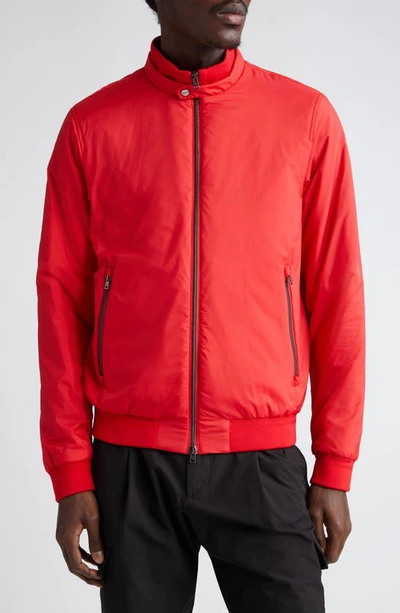 Herno Ecoage Matte Nylon Bomber Jacket In 6030 Red