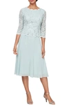 Alex Evenings Faux Two-piece Cocktail Dress In Fresh Mint