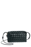 Bottega Veneta Mini Loop Camera Intrecciato Leather Crossbody Bag In Black/gold