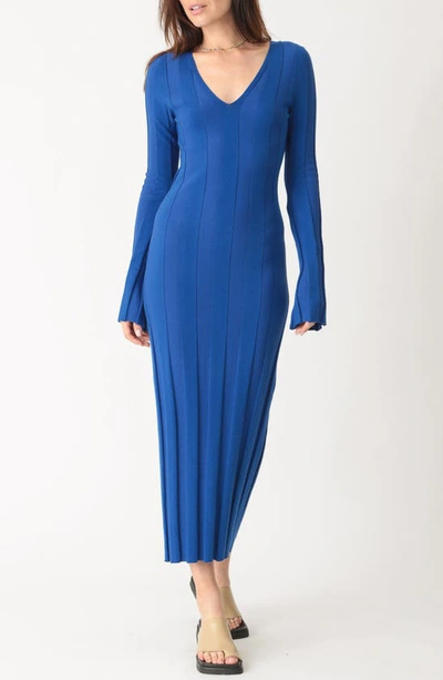 Electric & Rose Long-sleeve Nicola Sweater Midi Dress In Blue