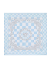 Versace Logo-print Silk Scarf In Pastel Blue