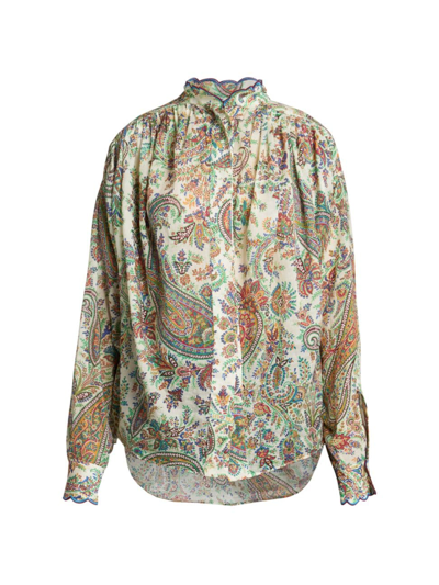 Etro Paisley-print Long-sleeve Shirt In Print Floral White