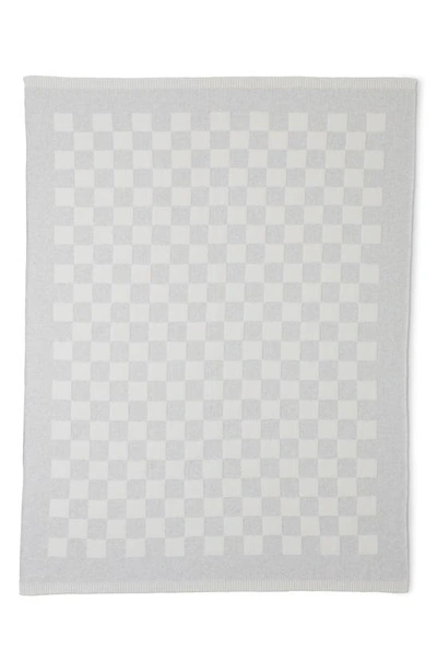 Barefoot Dreams Cozychic Cotton-blend Checkered Throw Blanket In Gray/cream