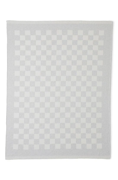 Barefoot Dreams Cozychic Cotton-blend Checkered Throw Blanket In Gray-cream
