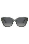 Dior 'pacific B2i 54mm Butterfly Sunglasses In Shiny Dark Green / Smoke