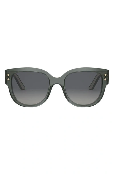 Dior 'pacific B2i 54mm Butterfly Sunglasses In Shiny Dark Green / Smoke