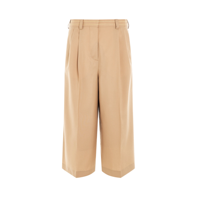 Marni Wool Flared Trouser In Brown