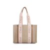Chloé Woody Striped Linen Shoulder Bag