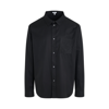 Loewe Mens Brand-embroidery Patch-pocket Long-sleeve Cotton Shirt Black