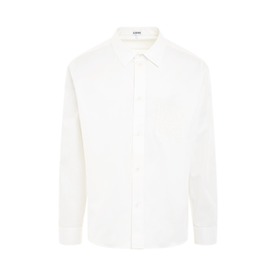 Loewe Anagram Logo Embroidered Shirt In White