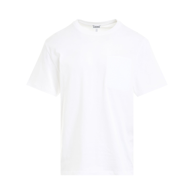 Loewe 花字刺绣棉t恤 In White