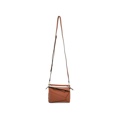 Loewe Mini Puzzle Edge Bag In Brown