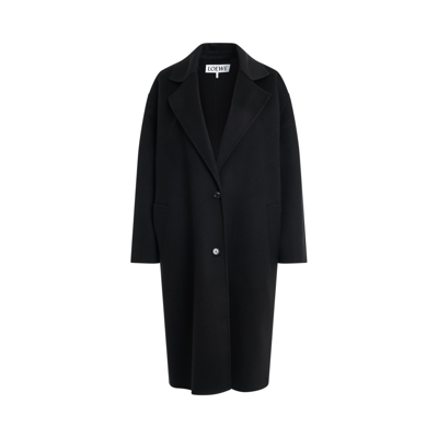 Loewe Single Breasted Coat In Black