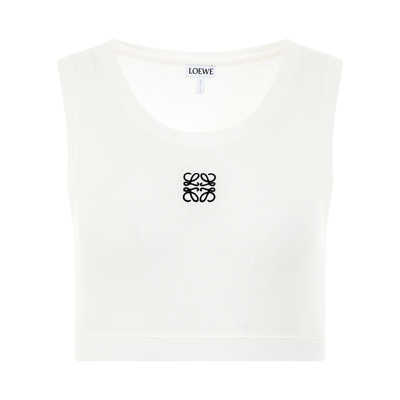 Loewe Anagram Cropped Tank Top In White