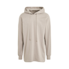 Rick Owens Drawstring Long Hoodie In Grey