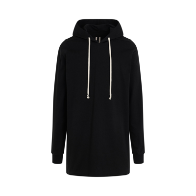 Rick Owens Drawstring Long Hoodie In Black