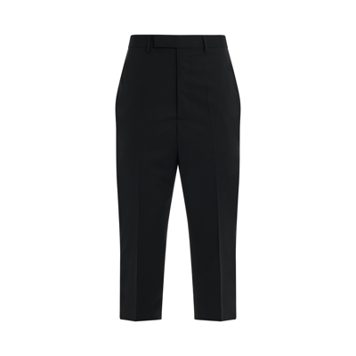 Rick Owens Astaires Cotton Cropped Trousers In Black